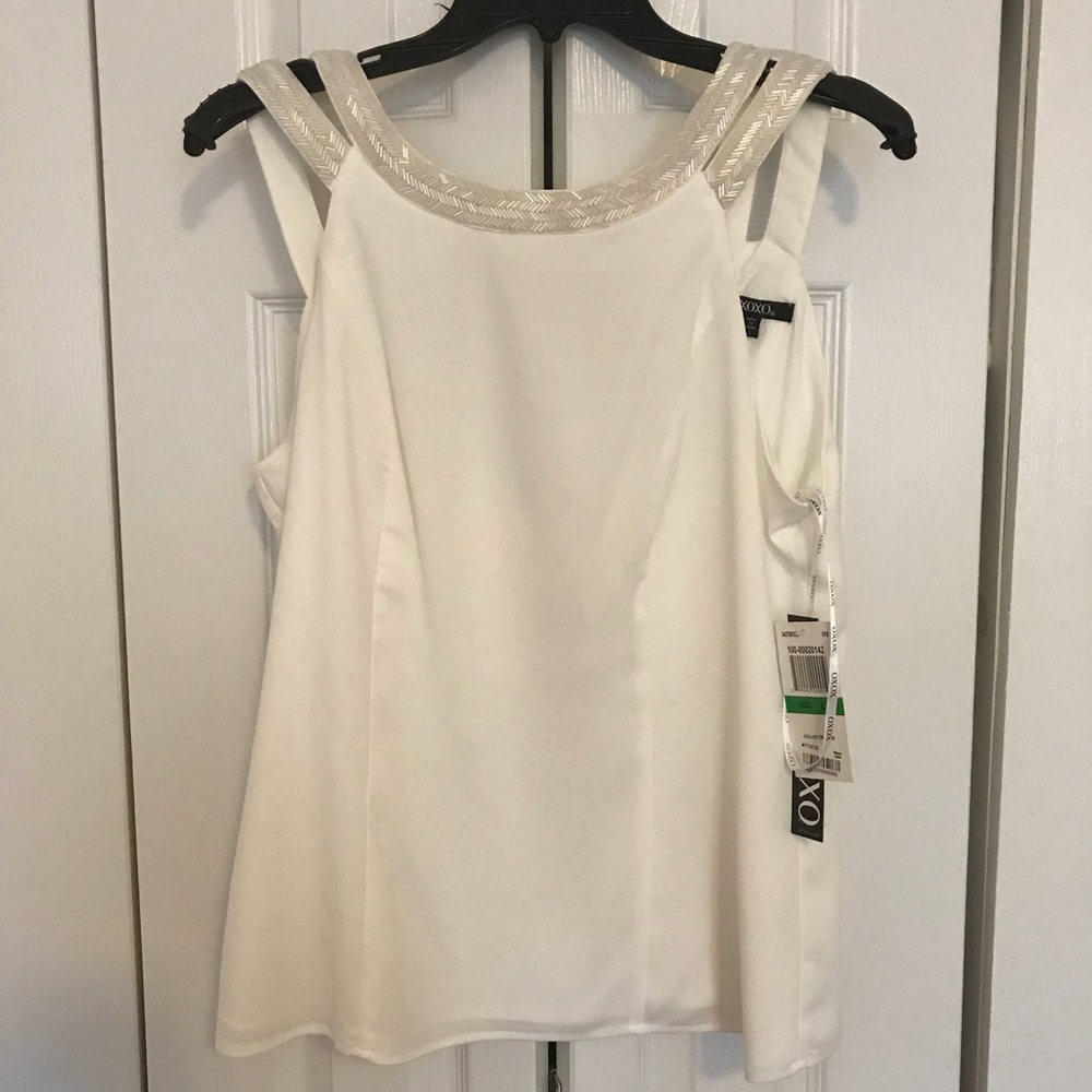 White Beaded Xoxo Top